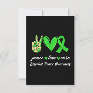 Peace Kärlek Cure Grönt Ribbon Essential Tremor Kort