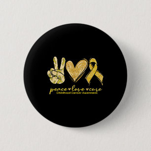 Peace Kärlek Cure Gult Ribbon Childnature Cancer A Knapp
