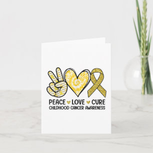 Peace Kärlek Cure Gult Ribbon Childnature Cancer A Kort
