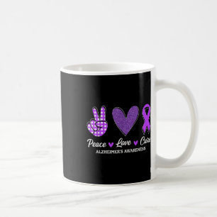 Peace Kärlek Cure Heimers Awareness Kaffemugg