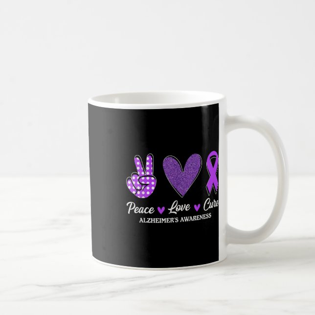 Peace Kärlek Cure Heimers Awareness Kaffemugg (Höger)