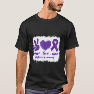 Peace Kärlek Cure Heimers Awareness Month Heimer _ T Shirt
