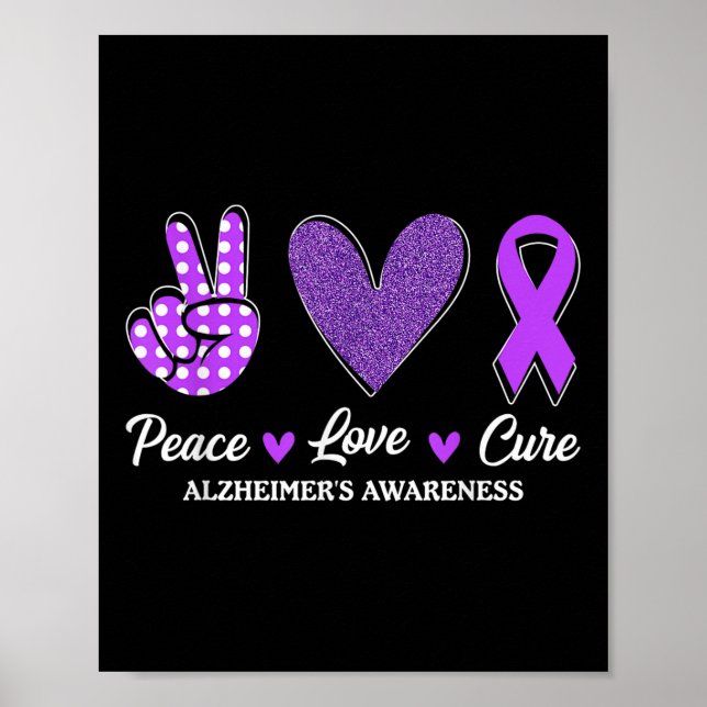 Peace Kärlek Cure Heimers Awareness Poster (Framsidan)