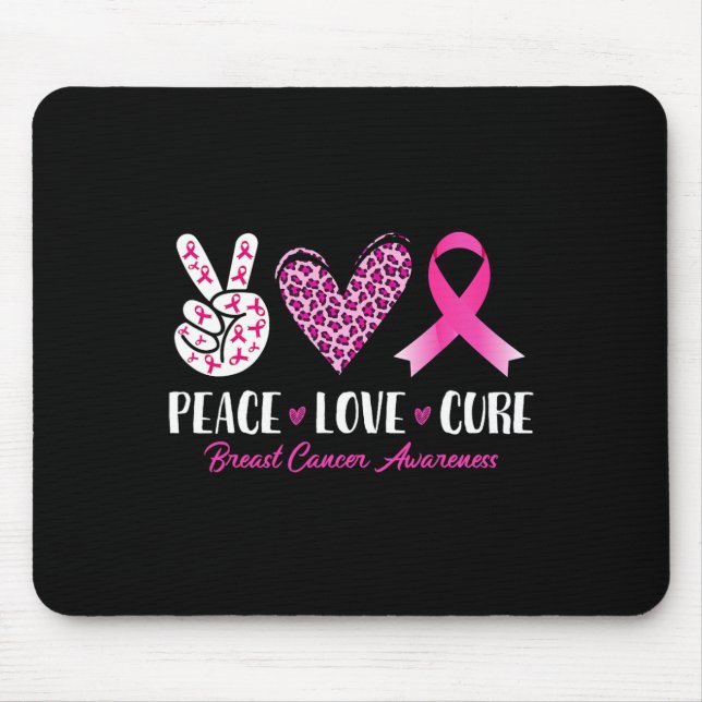Peace Kärlek Cure Leopard Breast Cancer Awareness  Musmatta (Framsidan)