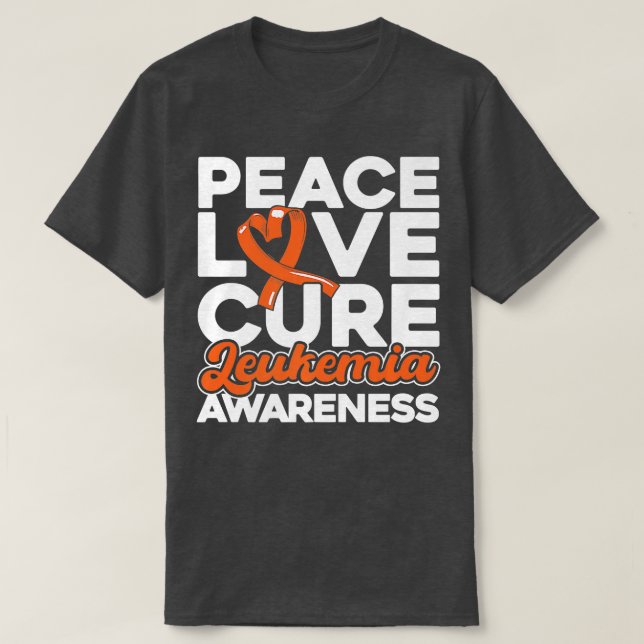 Peace Kärlek Cure Leukemia Awareness 1 1 T Shirt (Design framsida)