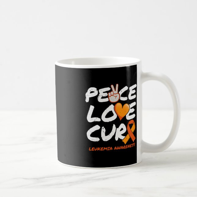 Peace Kärlek Cure - Leukemia Awareness Kaffemugg (Höger)