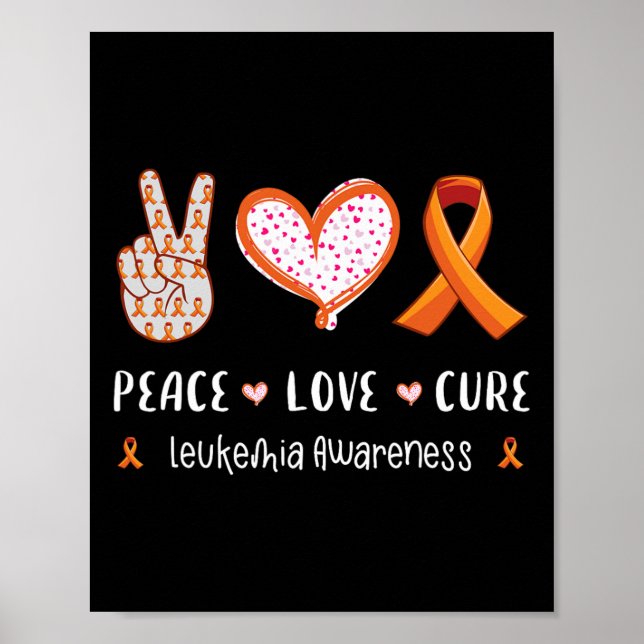 Peace Kärlek Cure Leukemia Awareness Manar Women K Poster (Framsidan)