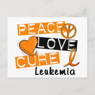 Peace Kärlek Cure Leukemia Vykort