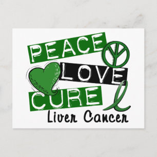 Peace Kärlek Cure Liver Cancer Vykort