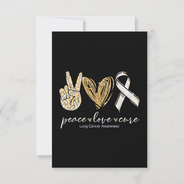 Peace Kärlek Cure Lung Cancer Awareness Kort (Framsida)