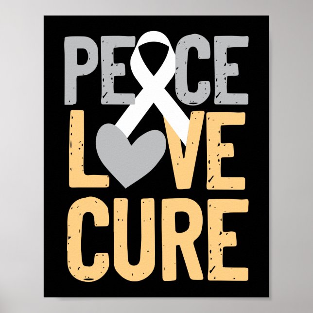 Peace Kärlek Cure Lung Cancer Awareness Poster (Framsidan)