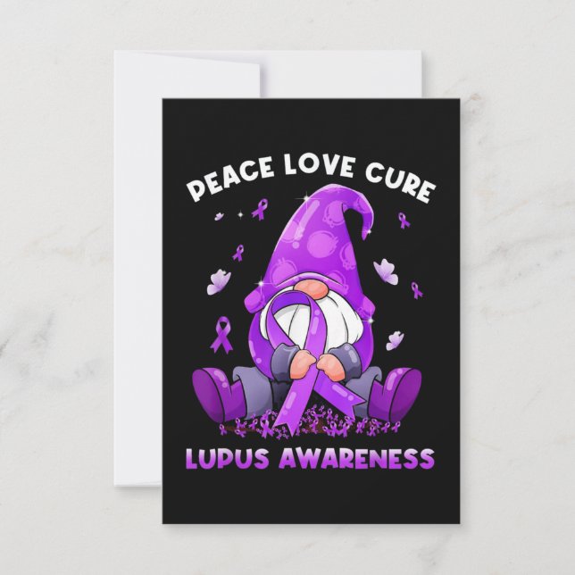 Peace Kärlek Cure Lupus Awareness Kort (Framsida)