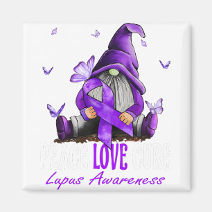Peace Kärlek Cure Lupus Awareness Lila Ribbon Magnet