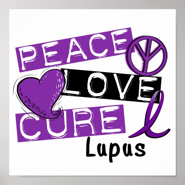 Peace Kärlek Cure Lupus Poster (Framsidan)
