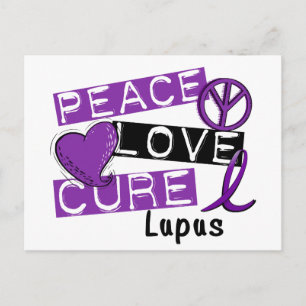 Peace Kärlek Cure Lupus Vykort