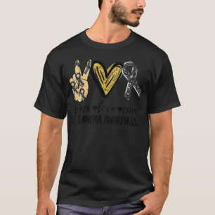Peace Kärlek Cure Melanoma Awareness Melanoma Mont T Shirt