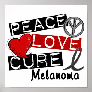 Peace Kärlek Cure Melanoma Poster