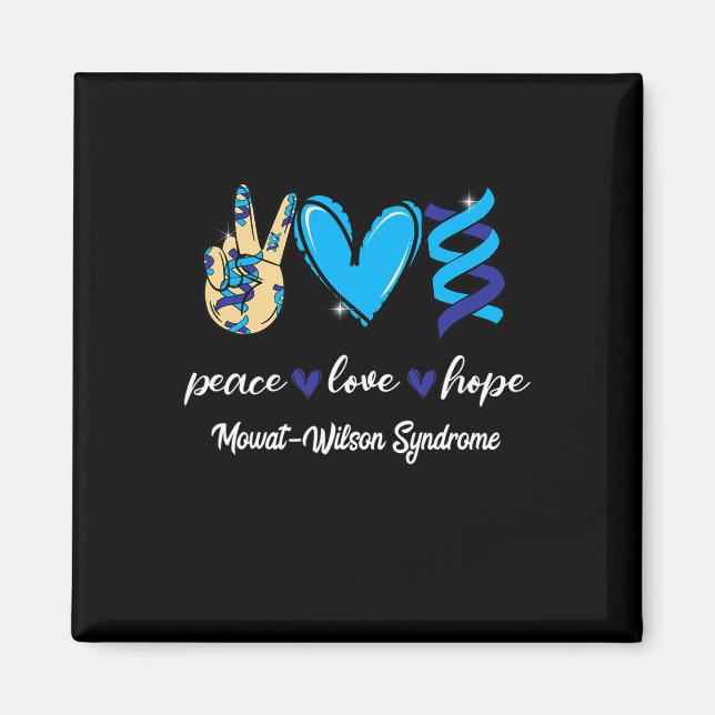Peace Kärlek Cure Mowat-wilson Syndrome Blue Ribbo Magnet (Framsidan)