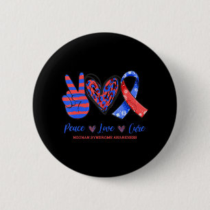 Peace Kärlek Cure Noonan Syndrome Awareness Knapp