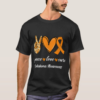 Peace Kärlek Cure Orange Ribbon Coloboma Awareness T Shirt