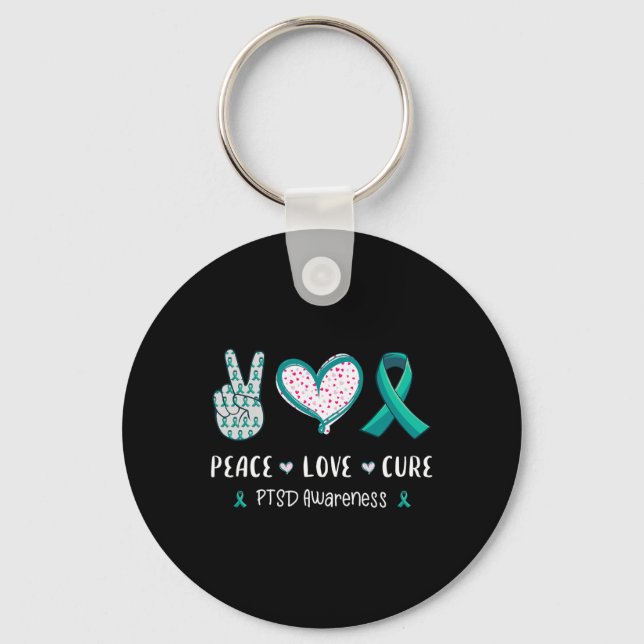 Peace Kärlek Cure Ptsd Stressar att Manar är medve Nyckelring (Framsida)