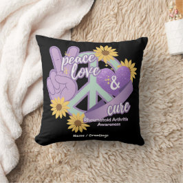 Peace Kärlek Cure Rheumatoid Arthritis Awareness Kudde