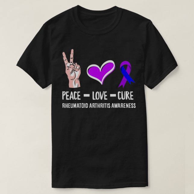 Peace Kärlek Cure Rheumatoid Arthritis Warrior & A T Shirt (Design framsida)