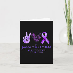 Peace Kärlek Cure Ribbon Leopard Alzheimer Brain A Kort