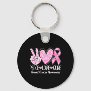 Peace Kärlek Cure Rosa Ribbon Breast Cancer Awaren Nyckelring