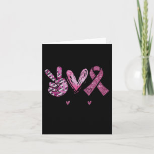 Peace Kärlek Cure Rosa Ribbon Cancer Breast Awaren Kort