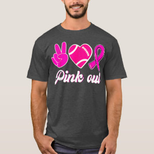 Peace Kärlek Cure Rosa Ribbon Cancer Breast Awaren T Shirt