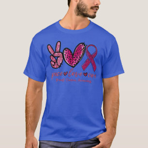 Peace Kärlek Cure Rosa Ribbon Cancer Breast Awaren T Shirt