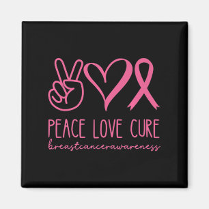 Peace Kärlek Cure Rosa Ribbon Warrior Breast Cance Magnet