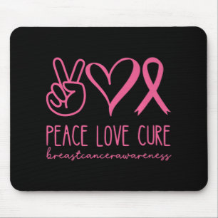 Peace Kärlek Cure Rosa Ribbon Warrior Breast Cance Musmatta