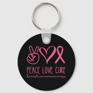 Peace Kärlek Cure Rosa Ribbon Warrior Breast Cance Nyckelring