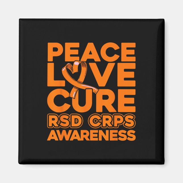 Peace Kärlek Cure RSD Crps Awareness 1 Magnet (Framsidan)