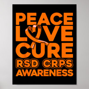 Peace Kärlek Cure RSD Crps Awareness 1 Poster