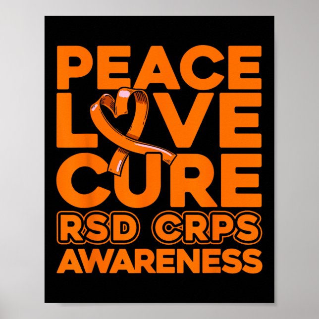 Peace Kärlek Cure RSD Crps Awareness 1 Poster (Framsidan)