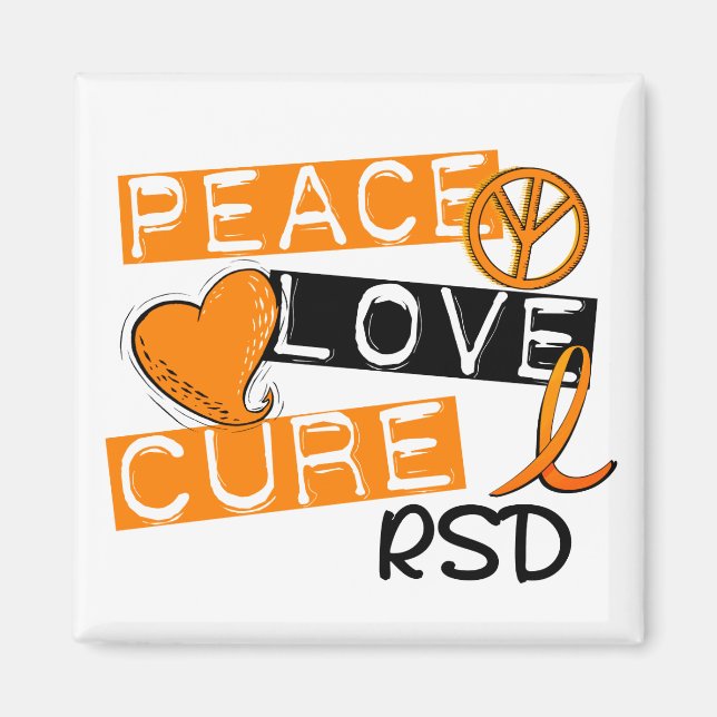 Peace Kärlek Cure RSD Reflex Sympatoetic Dystrophy Magnet (Framsidan)