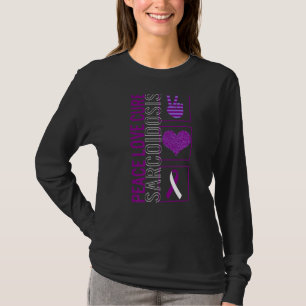 Peace Kärlek Cure Sarcoidosis Awareness Ribbon War T Shirt