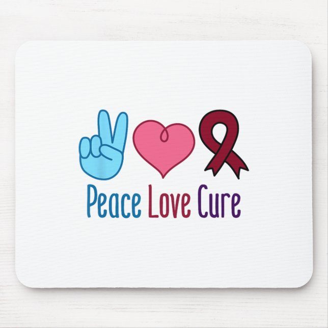 Peace Kärlek Cure Sickle Cell Anemia Awareness Scd Musmatta (Framsidan)
