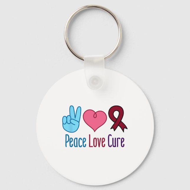 Peace Kärlek Cure Sickle Cell Anemia Awareness Scd Nyckelring (Framsida)