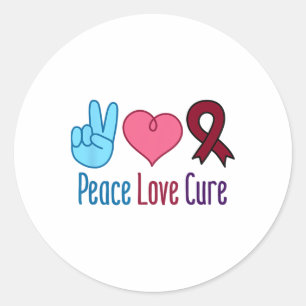 Peace Kärlek Cure Sickle Cell Anemia Awareness Scd Runt Klistermärke