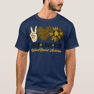 Peace Kärlek Cure Solros Childature Cancer Awarene T Shirt