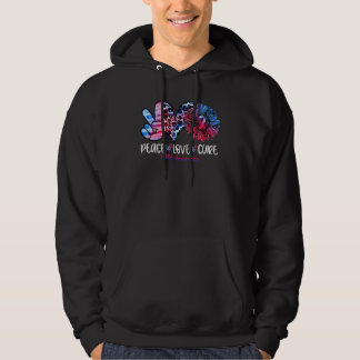 Peace Kärlek Cure Solros Leopard Chd Awareness Hoodie
