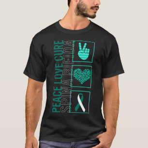 Peace Kärlek Cure Spina Bifida T Shirt