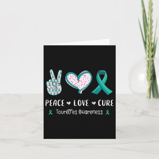 Peace Kärlek Cure Tourette Syndrome Awareness Mana Kort (Framsida)
