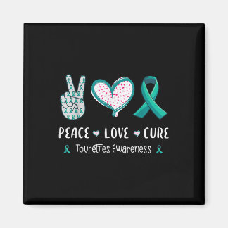 Peace Kärlek Cure Tourette Syndrome Awareness Mana Magnet
