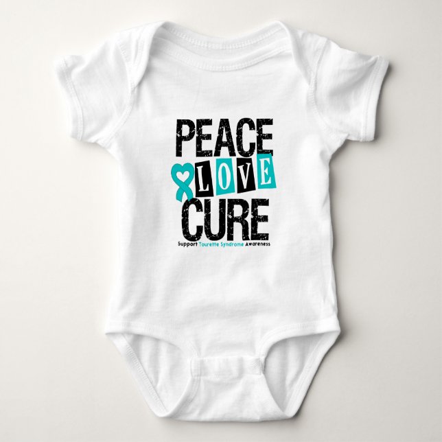 Peace Kärlek Cure Tourette Syndrome Tröja (Framsida)
