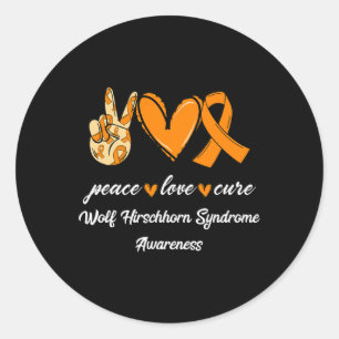 Peace Kärlek Cure Varg Hirschhorn Syndrome Ribbon  Runt Klistermärke